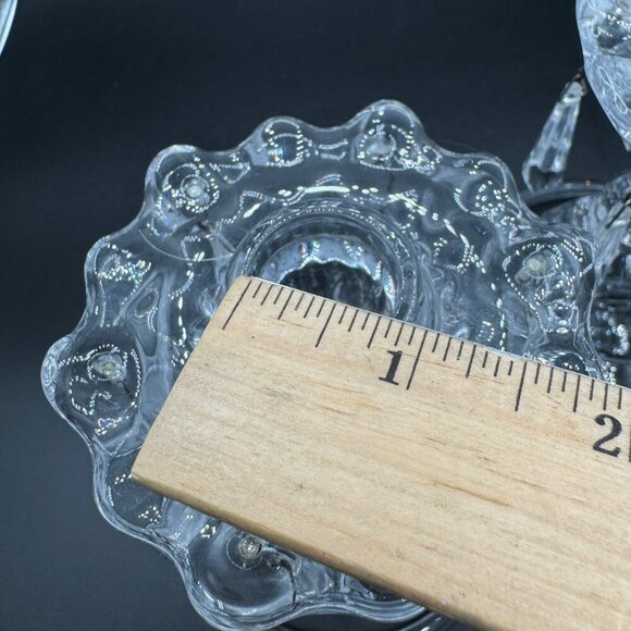 Pottery Barn Olivia Taper Clear Crystal Candle Holder Tear Drop Crystal Accents - Picture 9 of 11